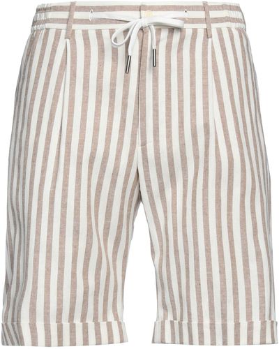Tagliatore Khaki Shorts & Bermuda Shorts Cotton, Linen, Elastane - Natural