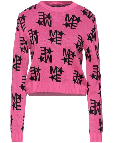 MARC ELLIS: crewneck sweater with all over logo - Black