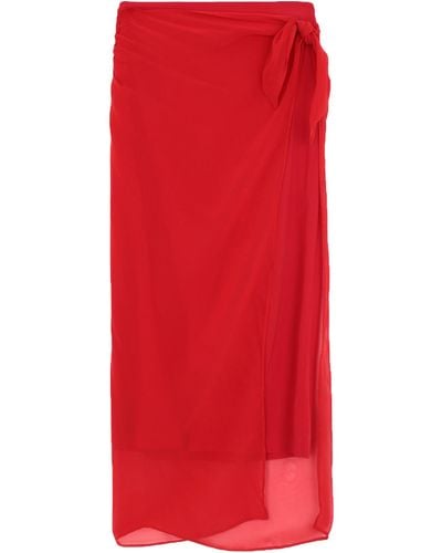 Jucca Midi Skirt Viscose, Elastane - Red