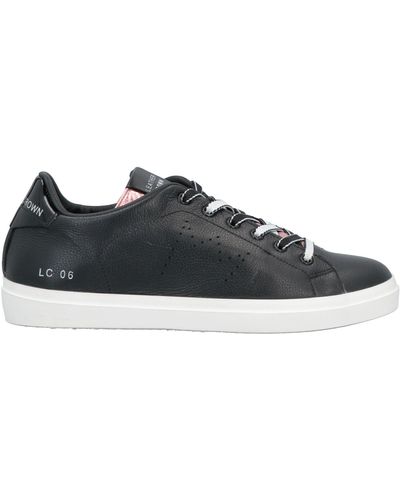 Leather Crown Sneakers - Negro