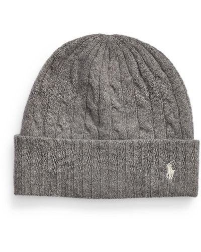 Polo Ralph Lauren Cable-knit Wool-cashmere Hat - Grey