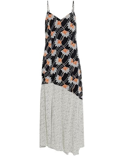 ViX Margot Erin Panelled Printed Voile Maxi Dress - White