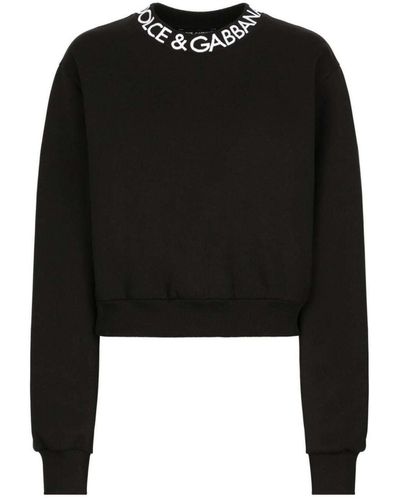 Dolce & Gabbana Sweatshirt Aus Jersey Mit Logostickerei - Schwarz