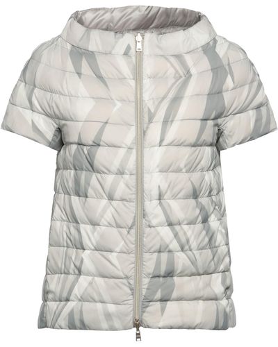 Herno Velvet Shine Short Sleeve Puffer Jacket in Natural