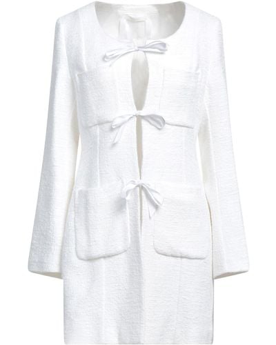 Carla G Overcoat & Trench Coat - White