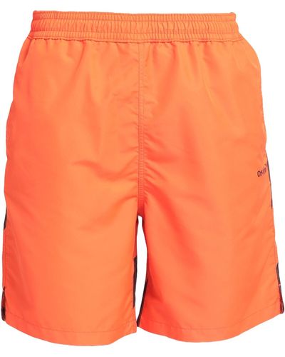 Off-White c/o Virgil Abloh Badeshorts mit diagonalen Streifen - Orange