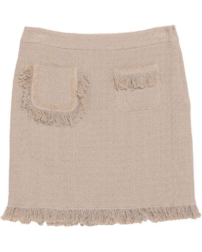Boutique Moschino Camel Midi Skirt Cotton, Polyester, Polyamide, Acrylic - Natural