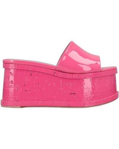 HAUS OF HONEY Fuchsia Mules & Clogs Soft Leather - Pink