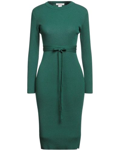 Kontatto Dark Midi Dress Viscose, Acrylic, Elastane - Green