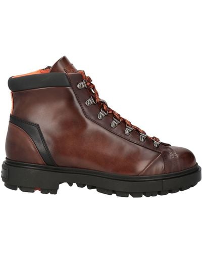 Santoni Dark Ankle Boots Soft Leather - Brown