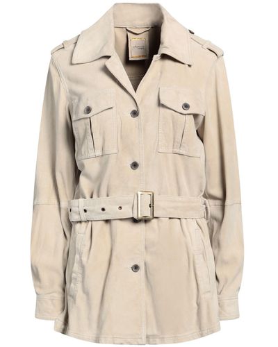 D'Amico Overcoat & Trench Coat Leather - Natural