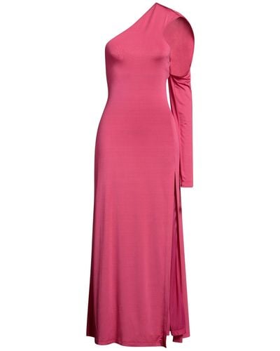Versace Fuchsia Maxi Dress Acetate, Elastane - Pink