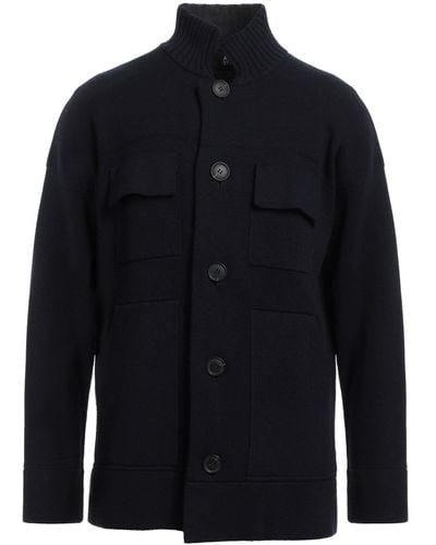 Alpha Studio Overcoat & Trench Coat - Blue
