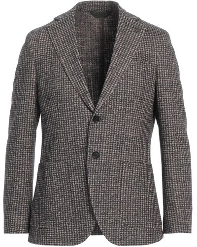 Paoloni Dark Blazer Virgin Wool, Cotton, Polyester - Grey