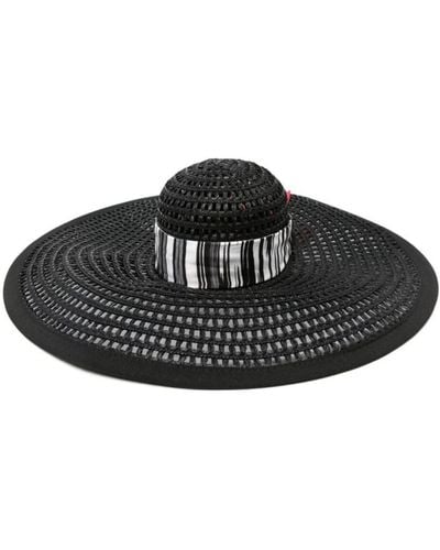 Missoni Sombrero de verano con detalle de pañuelo - Negro