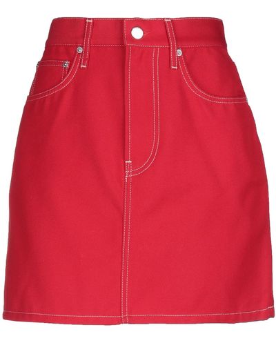 Helmut Lang Denim Skirt - Red