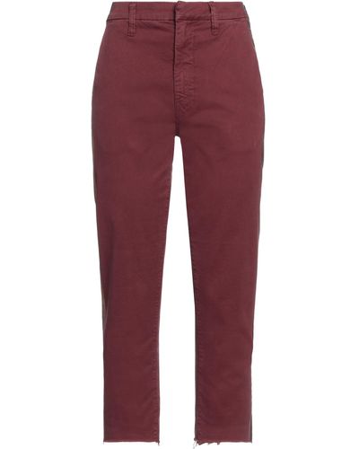 Mother Pantaloni Cropped - Rosso