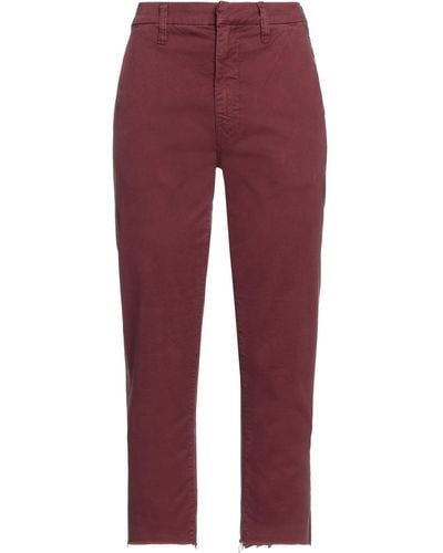 Mother Cropped Trousers - Red