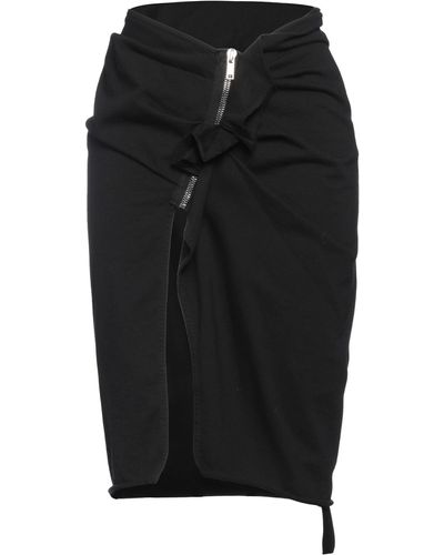 Rick Owens Midi Skirt Cotton - Black