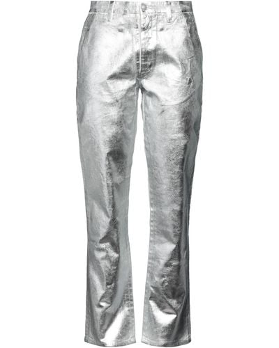 MM6 by Maison Martin Margiela Foiled-effect Tapered-leg Jeans - Grey