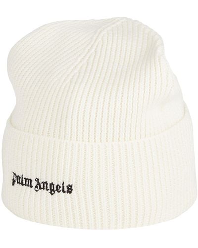 Palm Angels Ivory Hat Wool, Acrylic, Polyester - White