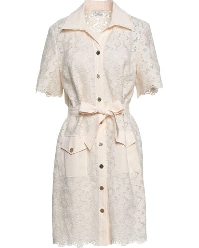 Sandro Ivory Mini Dress Cotton, Polyester - Natural