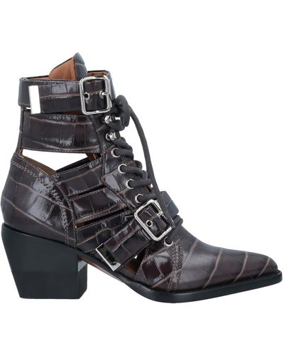 Chloé Dark Ankle Boots Soft Leather - Black