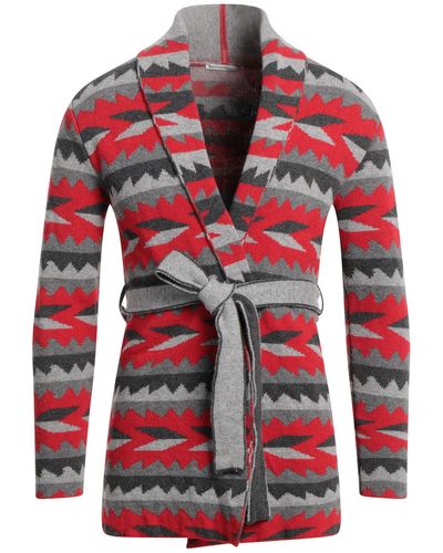 Grey Daniele Alessandrini Cardigan - Red