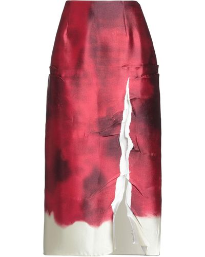 Prada Abstract-print Slit Pencil Skirt - Red