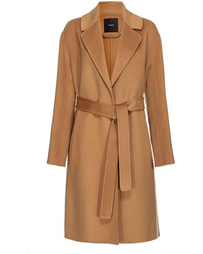 Pinko Coats > single-breasted coats - Marron