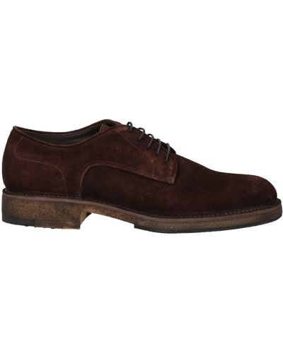 Pantanetti Dark Lace-Up Shoes Leather - Brown
