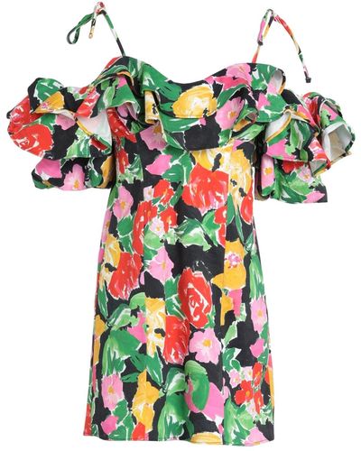 TOPSHOP Floral Ruffle Cotton Minidress - Multicolor