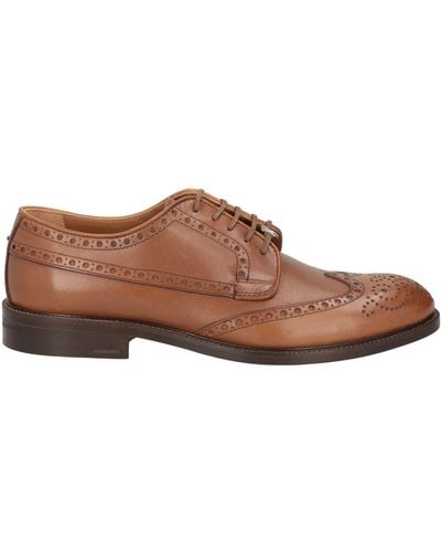 Brimarts Camel Lace-Up Shoes Leather - Brown