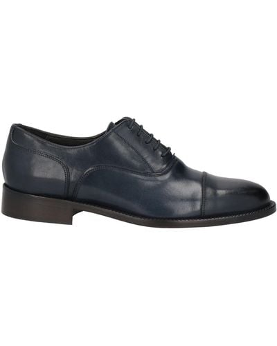 Grey Daniele Alessandrini Daniele Alessandrini Midnight Lace-Up Shoes Soft Leather - Blue