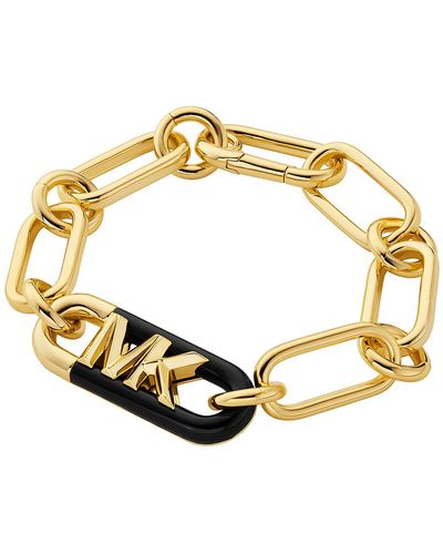 Michael Kors Mk Precious Metal-Plated Brass And Acetate Empire Logo Bracelet - Metallic