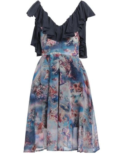 Frankie Morello Mini Dress Polyester, Silk, Elastane - Blue