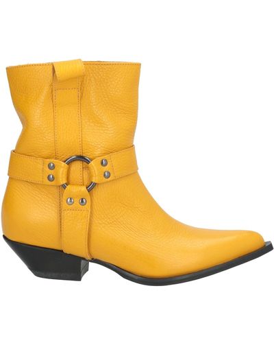 Manila Grace Ankle Boots Cow Leather - Yellow