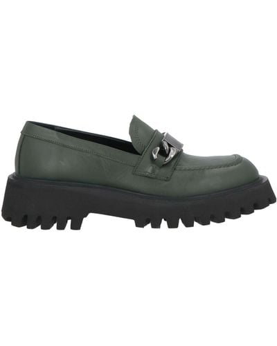 Elvio Zanon Military Loafers Leather - Gray