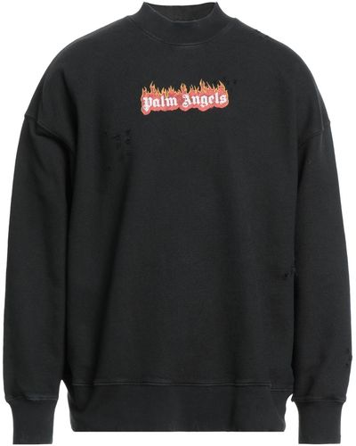 Palm Angels Baumwoll-Sweatshirt mit "brennendem Logo" von - Schwarz