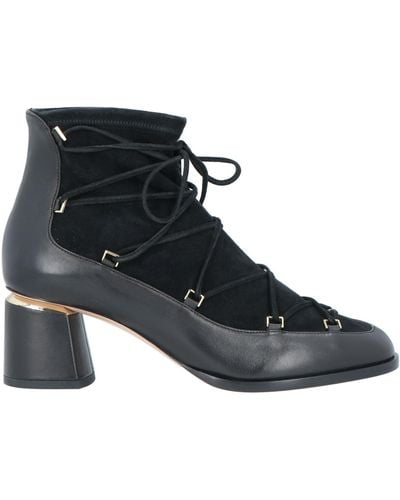 Nicholas Kirkwood Casati Western Ankle Boots Black Pearl Accent Heels 39  8.5