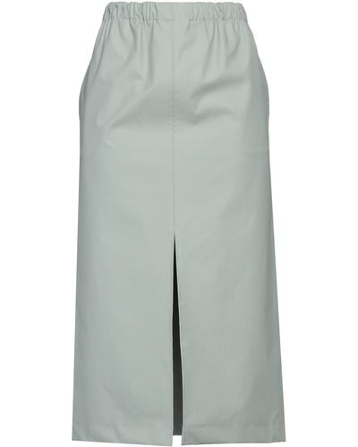 Maison Margiela Sage Midi Skirt Cotton, Polyurethane Coated - Gray