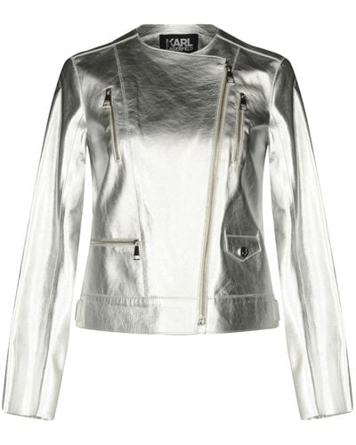 Karl Lagerfeld Jacket Bovine Leather - Gray