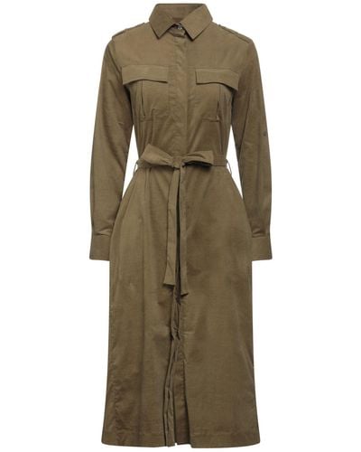 Bagutta Military Midi Dress Cotton, Elastane - Green