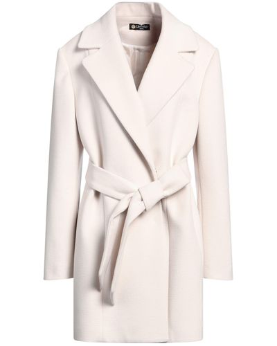 Camilla Cream Coat Polyester, Viscose, Elastane - Natural