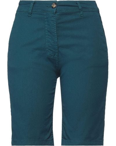 Bomboogie Deep Jade Shorts & Bermuda Shorts Cotton, Elastane - Blue
