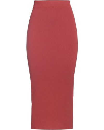 Soallure Midi Skirt - Red