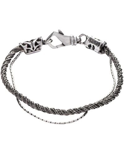 Emanuele Bicocchi Bracelet en métal à design tressé - Noir