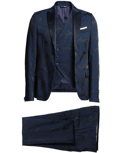 Grey Daniele Alessandrini Suit - Blue