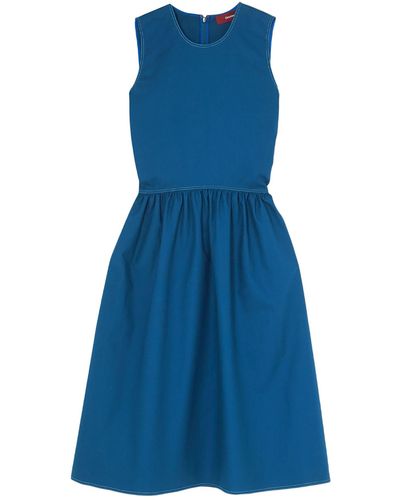 Sies Marjan Violetta Cotton-blend Canvas Dress - Blue