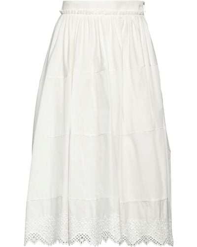 High Midi Skirt - White